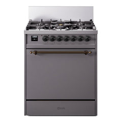 ILVE Nostalgie II 30 inch Dual Fuel Range with 5 Burners Solid Door - UP30QNMP - The Home Selection