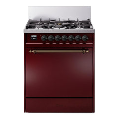 ILVE Nostalgie II 30 inch Dual Fuel Range with 5 Burners Solid Door - UP30QNMP - The Home Selection