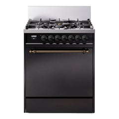 ILVE Nostalgie II 30 inch Dual Fuel Range with 5 Burners Solid Door - UP30QNMP - The Home Selection