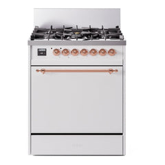 ILVE Nostalgie II 30 inch Dual Fuel Range with 5 Burners Solid Door - UP30QNMP - The Home Selection