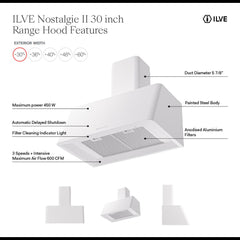 ILVE Nostalgie II 30” Range Hood - UAG30 - The Home Selection