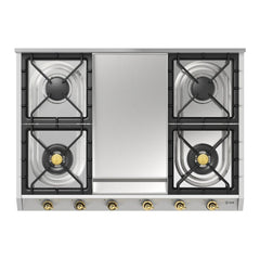 ILVE Nostalgie II 36" Built-In Gas Cooktop with Griddle Stainless Steel - UHCP965FNSSG - The Home Selection