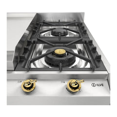 ILVE Nostalgie II 36" Built-In Gas Cooktop with Griddle Stainless Steel - UHCP965FNSSG - The Home Selection