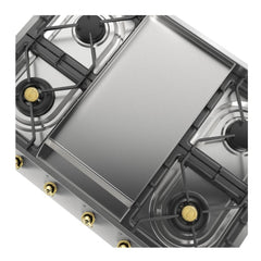 ILVE Nostalgie II 36" Built-In Gas Cooktop with Griddle Stainless Steel - UHCP965FNSSG - The Home Selection