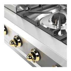 ILVE Nostalgie II 36" Built-In Gas Rangetop with 4 Burners & Griddle – Stainless Steel - UHCP36FNSSG - The Home Selection