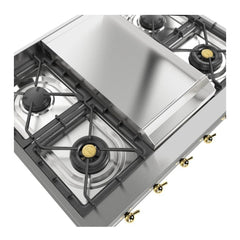 ILVE Nostalgie II 36" Built-In Gas Rangetop with 4 Burners & Griddle – Stainless Steel - UHCP36FNSSG - The Home Selection