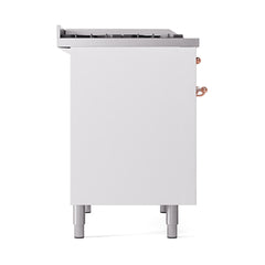 ILVE Nostalgie II 40 Inch Dual Fuel Range with Double Ovens, 6 Burners and Griddle Solid Door - UPD40FQNMP - The Home Selection