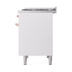 ILVE Nostalgie II 40 Inch Dual Fuel Range with Double Ovens, 6 Burners and Griddle Solid Door - UPD40FQNMP - The Home Selection