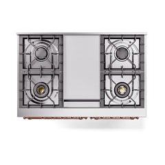 ILVE Nostalgie II 40 Inch Dual Fuel Range with Double Ovens, 6 Burners and Griddle Solid Door - UPD40FQNMP - The Home Selection