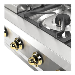 ILVE Nostalgie II 48" Built-In Rangetop with 6 Burners & Griddle – Stainless Steel - UHCP48FNSSG - The Home Selection