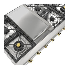 ILVE Nostalgie II 48" Built-In Rangetop with 6 Burners & Griddle – Stainless Steel - UHCP48FNSSG - The Home Selection