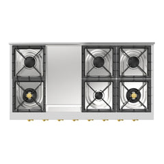 ILVE Nostalgie II 48" Built-In Rangetop with 6 Burners & Griddle – Stainless Steel - UHCP48FNSSG - The Home Selection