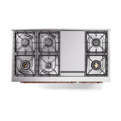 ILVE Nostalgie II 48 inch Dual Fuel Range (8 Sealed Burners + Griddle, Solid Door - UP48FQNMP - The Home Selection