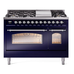ILVE Nostalgie II 48 inch Dual Fuel Range (8 Sealed Burners + Griddle, Triple Glass Door - UP48FNMP - The Home Selection