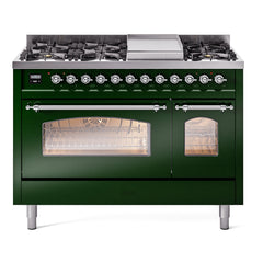 ILVE Nostalgie II 48 inch Dual Fuel Range (8 Sealed Burners + Griddle, Triple Glass Door - UP48FNMP - The Home Selection