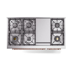 ILVE Nostalgie II 48 inch Dual Fuel Range (8 Sealed Burners + Griddle, Triple Glass Door - UP48FNMP - The Home Selection