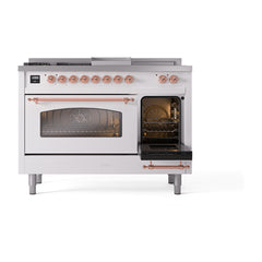 ILVE Nostalgie II 48 inch Dual Fuel Range with 5 Burners, Griddle & French Top Triple Glass Door - UP48FSNMP - The Home Selection