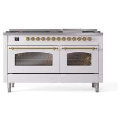 ILVE Nostalgie II 60 Inch Dual Fuel Range – 9 Sealed Burners & Griddle Triple Glass Door - UP60FNMP - The Home Selection