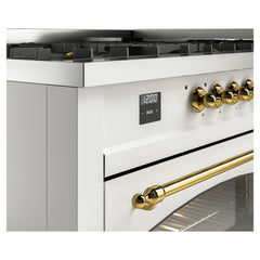 ILVE Nostalgie II 60 Inch Dual Fuel Range – 9 Sealed Burners & Griddle Triple Glass Door - UP60FNMP - The Home Selection