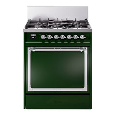 ILVE Nostalgie II Noblesse 30 Inch Dual Fuel Range with 5 Burners and Solid Door - UN30QNMP - The Home Selection