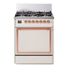 ILVE Nostalgie II Noblesse 30 Inch Dual Fuel Range with 5 Burners and Solid Door - UN30QNMP - The Home Selection