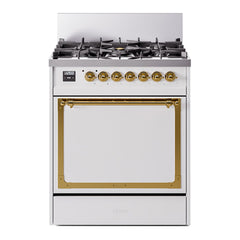 ILVE Nostalgie II Noblesse 30 Inch Dual Fuel Range with 5 Burners and Solid Door - UN30QNMP - The Home Selection