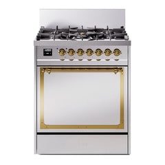 ILVE Nostalgie II Noblesse 30 Inch Dual Fuel Range with 5 Burners and Solid Door - UN30QNMP - The Home Selection