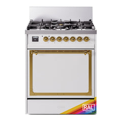 ILVE Nostalgie II Noblesse 30 Inch Dual Fuel Range with 5 Burners and Solid Door - UN30QNMP - The Home Selection