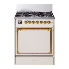 ILVE Nostalgie II Noblesse 30 Inch Dual Fuel Range with 5 Burners and Solid Door - UN30QNMP - The Home Selection