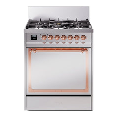 ILVE Nostalgie II Noblesse 30 Inch Dual Fuel Range with 5 Burners and Solid Door - UN30QNMP - The Home Selection