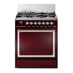 ILVE Nostalgie II Noblesse 30 Inch Dual Fuel Range with 5 Burners and Solid Door - UN30QNMP - The Home Selection