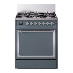 ILVE Nostalgie II Noblesse 30 Inch Dual Fuel Range with 5 Burners and Solid Door - UN30QNMP - The Home Selection