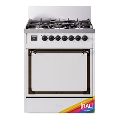 ILVE Nostalgie II Noblesse 30 Inch Dual Fuel Range with 5 Burners and Solid Door - UN30QNMP - The Home Selection