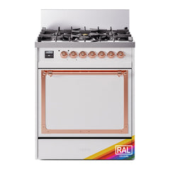 ILVE Nostalgie II Noblesse 30 Inch Dual Fuel Range with 5 Burners and Solid Door - UN30QNMP - The Home Selection