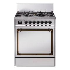 ILVE Nostalgie II Noblesse 30 Inch Dual Fuel Range with 5 Burners and Solid Door - UN30QNMP - The Home Selection