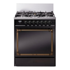 ILVE Nostalgie II Noblesse 30 Inch Dual Fuel Range with 5 Burners and Solid Door - UN30QNMP - The Home Selection