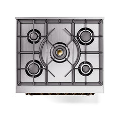 ILVE Nostalgie II Noblesse 30 Inch Dual Fuel Range with 5 Burners and Solid Door - UN30QNMP - The Home Selection