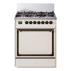 ILVE Nostalgie II Noblesse 30 Inch Dual Fuel Range with 5 Burners and Solid Door - UN30QNMP - The Home Selection