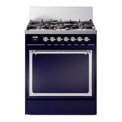ILVE Nostalgie II Noblesse 30 Inch Dual Fuel Range with 5 Burners and Solid Door - UN30QNMP - The Home Selection