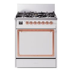 ILVE Nostalgie II Noblesse 30 Inch Dual Fuel Range with 5 Burners and Solid Door - UN30QNMP - The Home Selection