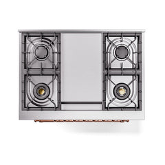 ILVE Nostalgie II Noblesse 36" Dual Fuel Range with 6 Burners and Griddle Solid Door - UN36FQNM - The Home Selection