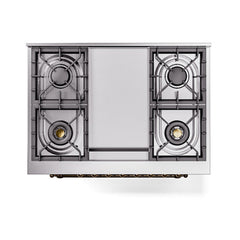 ILVE Nostalgie II Noblesse 36" Dual Fuel Range with 6 Burners and Griddle Solid Door - UN36FQNM - The Home Selection
