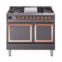 ILVE Nostalgie II Noblesse 40" Dual Fuel Range with 6 Burners Solid Door - UND40FQNMP - The Home Selection