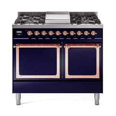 ILVE Nostalgie II Noblesse 40" Dual Fuel Range with 6 Burners Solid Door - UND40FQNMP - The Home Selection
