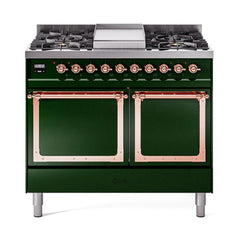 ILVE Nostalgie II Noblesse 40" Dual Fuel Range with 6 Burners Solid Door - UND40FQNMP - The Home Selection