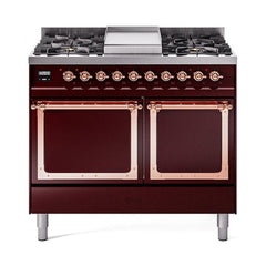 ILVE Nostalgie II Noblesse 40" Dual Fuel Range with 6 Burners Solid Door - UND40FQNMP - The Home Selection
