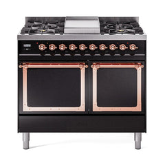 ILVE Nostalgie II Noblesse 40" Dual Fuel Range with 6 Burners Solid Door - UND40FQNMP - The Home Selection