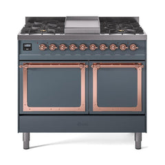 ILVE Nostalgie II Noblesse 40" Dual Fuel Range with 6 Burners Solid Door - UND40FQNMP - The Home Selection