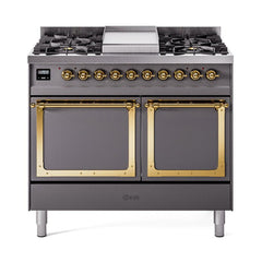 ILVE Nostalgie II Noblesse 40" Dual Fuel Range with 6 Burners Solid Door - UND40FQNMP - The Home Selection