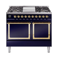 ILVE Nostalgie II Noblesse 40" Dual Fuel Range with 6 Burners Solid Door - UND40FQNMP - The Home Selection